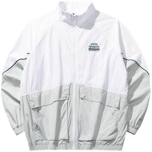 安踏休闲梭织立领运动风衣男春季宽松外套防风夹克上衣152538602