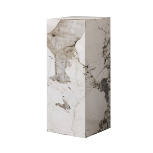 大理石石柱雕塑摆台客厅玄关酒店展厅摆件工艺品装饰岩板底座现代