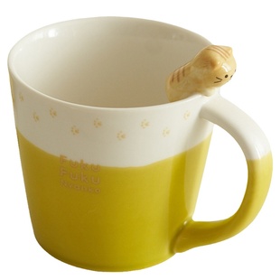 肆月创意个性立体猫咪陶瓷杯子日式家用可爱马克杯水杯小众设计感