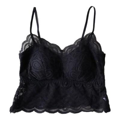 丽维性感蕾丝美背防走光少女内搭带胸垫吊带背心打底内衣薄抹胸