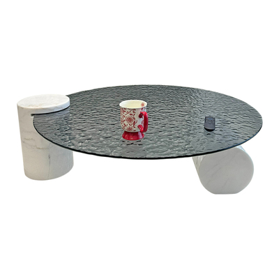 意式极简大理石茶几客厅家用边几