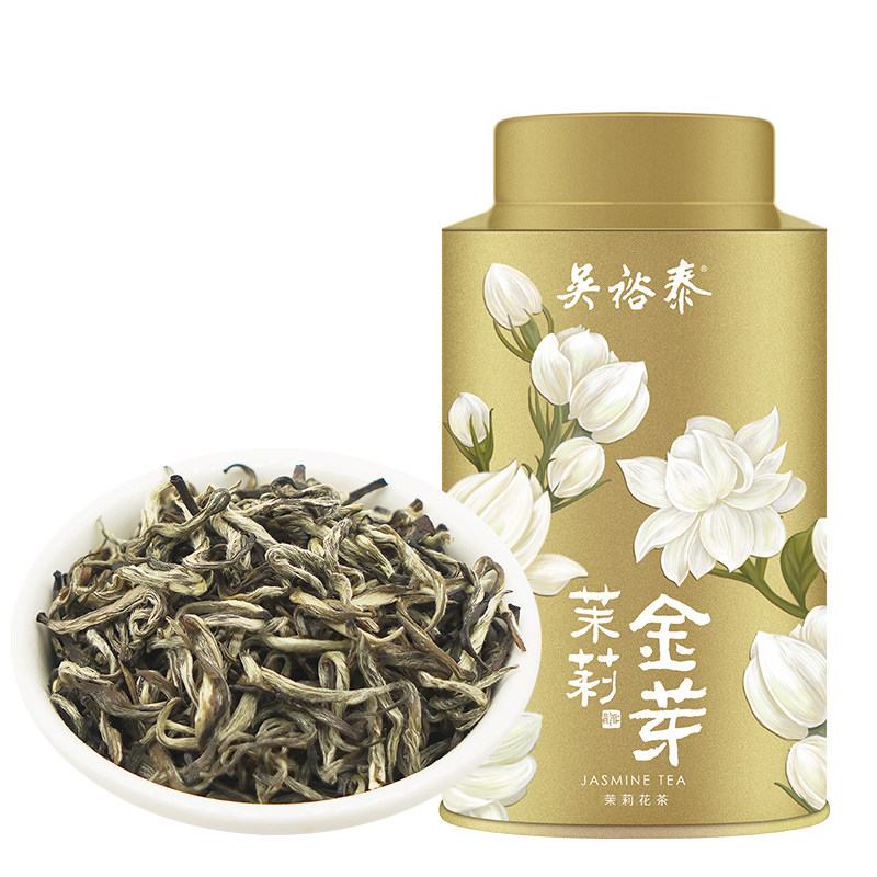 吴裕泰中华老字号金芽非遗八窨茉莉花茶叶特种级全芽茶新罐装