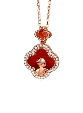 蛇年生肖/本命年/四叶草项链