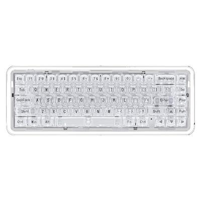 全透明无线机械键盘静音办公女生