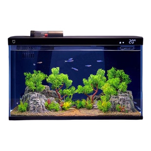 适配小米智能鱼缸生态南美风造景全套懒人一体式装饰摆件底砂配件