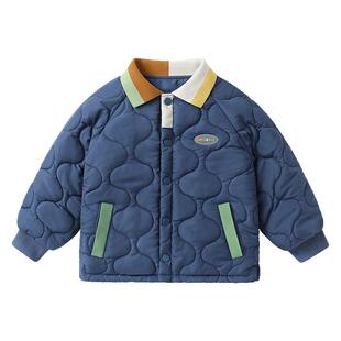 右欧男童女童棉衣外套衬衫式撞色领儿童棉服设计款秋冬季新款童装