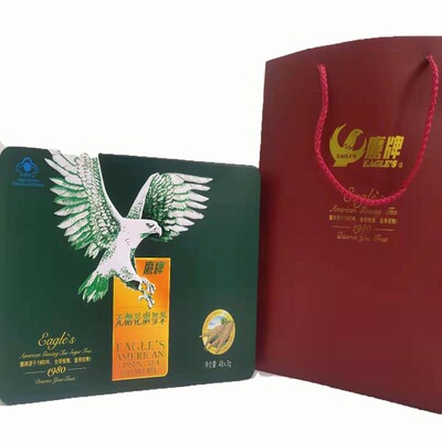 鹰牌无糖花旗参茶西洋参颗粒礼盒装铁盒装送礼