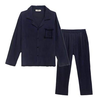 纯棉睡衣男士长袖长裤春秋款
