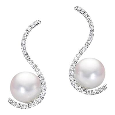 HELAS赫拉海水珍珠18K金倒影耳环