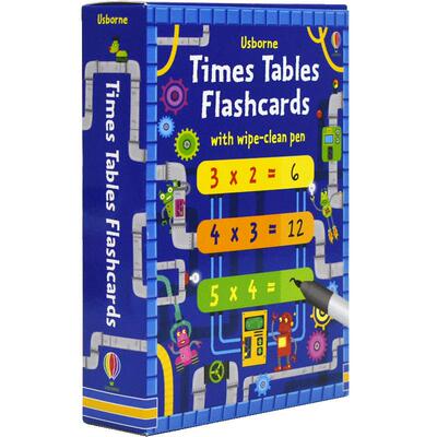 Usborne 原版英文 Times Tables Flash Cards 数学启蒙闪卡尤斯伯恩图书原版进口英文单词幼儿早教英语启蒙绘本边学习边练习3-7岁