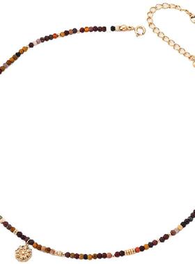 Color Sparkly 小众轻奢设计S925银简约蛋黄石项链高级感复古时尚