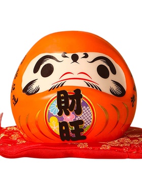 日式达摩陶瓷招财存钱罐摆件