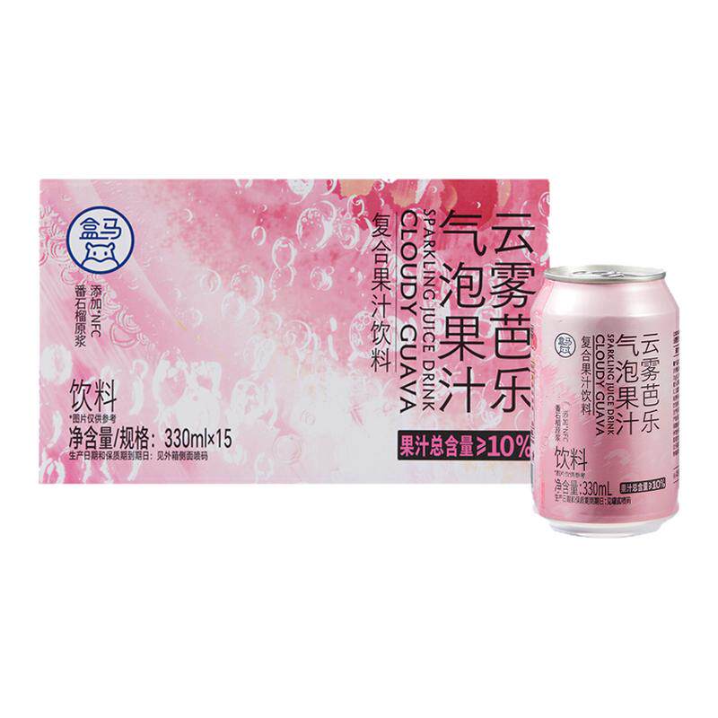 盒马 云雾芭乐气泡果汁饮料 330ml*15罐