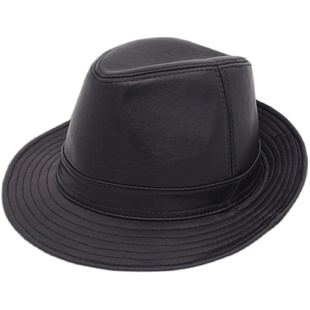 海宁真皮帽子绵羊皮男士礼帽中老年秋冬户外休闲上海滩绅士爵士帽