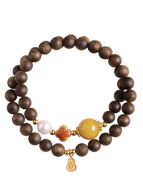 天然奇楠沉香多宝手串女南红蜜蜡