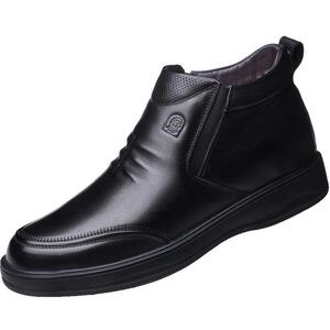 老人头棉鞋男冬季真皮休闲高帮男棉皮鞋中老年羊毛保暖加绒爸爸鞋