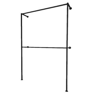 上墙壁挂式挂衣服架落地式服装店展示架专用双层挂衣杆侧挂衣服架