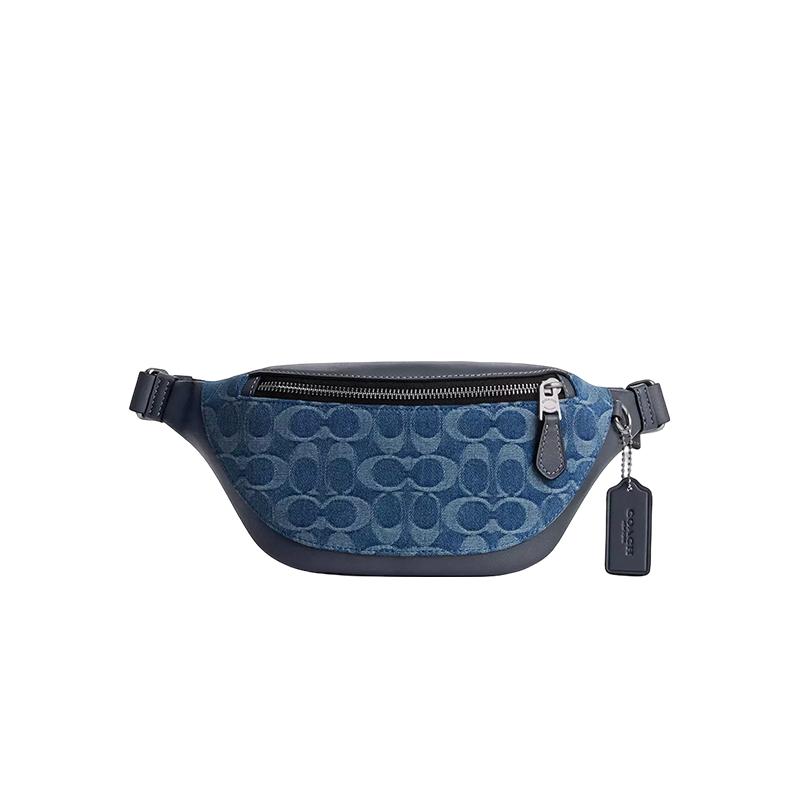 COACH/蔻驰胸包织物拼皮斜挎包