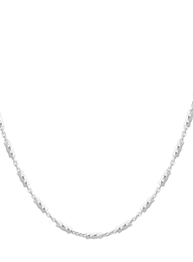 925纯银方框素链简约百搭项链女