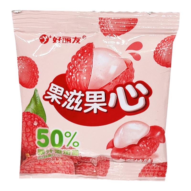 好丽友果滋果心姿夹心糖果网红爆款软糖果汁qq橡皮剥皮糖儿童零食