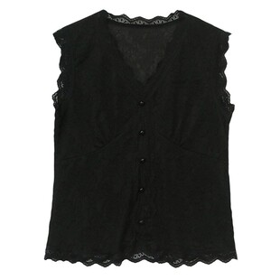 白色背心女2026夏季新款性感V领蕾丝外穿内搭无袖上衣洋气打底衫