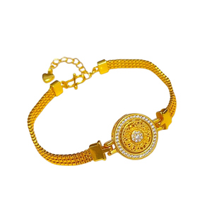 金店同款沙金镂空可转动八宝罗盘表带手链圆牌腕带轻奢送女友礼物