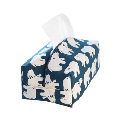 Handmade原创手作北极熊布艺纸巾套车载抽纸盒桌面收纳盒餐厅客厅