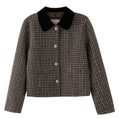 利落裁剪AB双面呢短款大衣外套