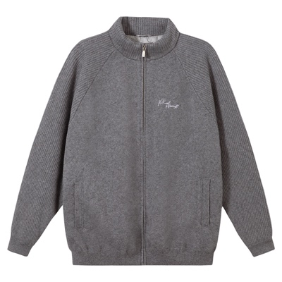 PSO Brand 男装女装复古立领拉链针织毛衣外套休闲羽绒服毛线衣