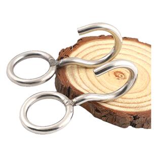 304免打孔钩带圈问号钩套管钩圆环吊钩厨房浴室窗帘S钩圆管CY