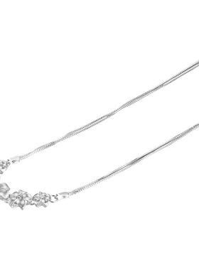 足银990锆石百合花项链