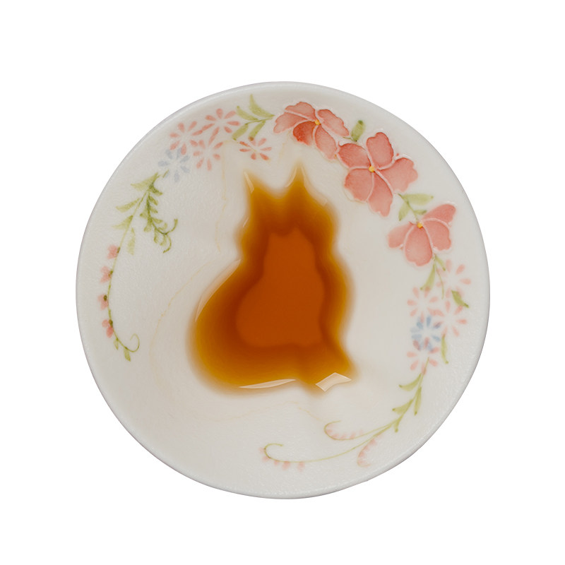 宏逐手绘花团锦簇藏猫杯