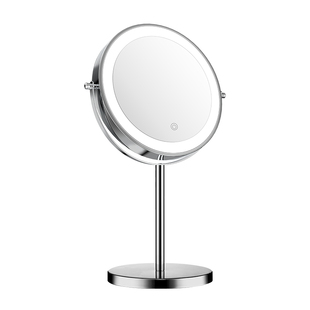 LED带灯化妆镜台式充电宿舍美妆镜双面镜放大书桌美容镜子梳妆镜