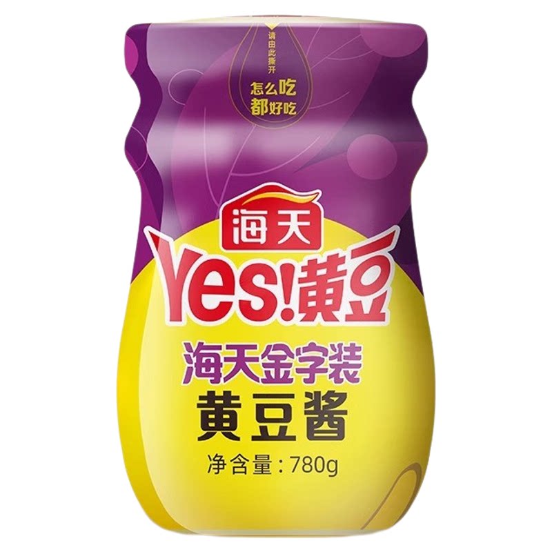 海天金字装黄豆酱780g大豆酱调料蘸酱炒菜烹饪手抓饼豆瓣酱料大酱