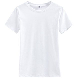 2026新款短袖纯白色t恤女装夏季修身黑色打底衫圆领弹力上衣体恤