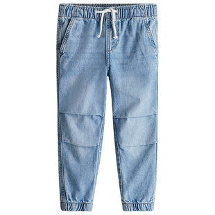 HM春季童装儿童男童新款棉质休闲牛仔慢跑裤1266350