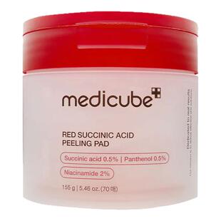 韩国medicube美蒂秋芙琥珀酸焕颜爽肤棉片70片粉刺肌肤适用抗痘