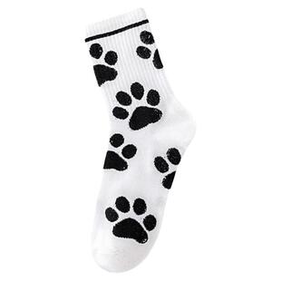 furry白袜子兽爪兽人休闲运动春夏秋季薄款中筒袜学院风动漫条纹