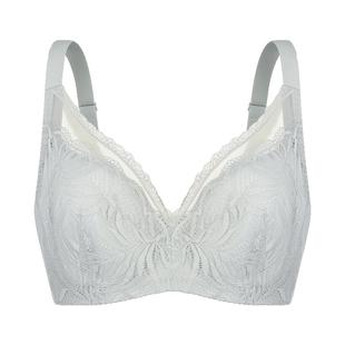 古今内衣女透气大胸显小软钢圈支撑收副乳防下垂蕾丝文胸罩