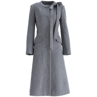 OBEG欧碧倩法式千金感系带毛呢大衣女年冬优雅长外套50484519