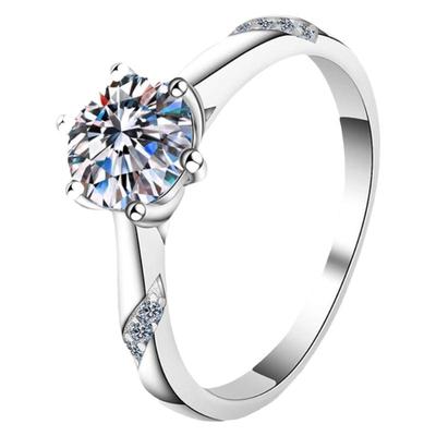 通灵六爪超闪莫桑钻戒指设计感