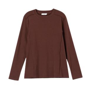 洋气中老年妈妈初秋磨毛T恤女长袖宽松加肥加大码遮肚纯棉打底衫