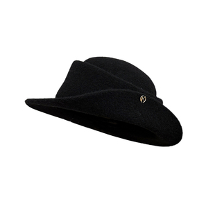 大头围法式赫本风留洋千金帽子秋冬卷边礼帽显脸小渔夫帽大码大号