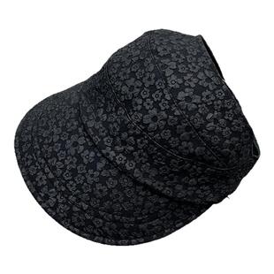 户外升级版夏季百搭鸭舌空顶帽女泡泡纱宽檐显脸小时尚花朵防晒帽