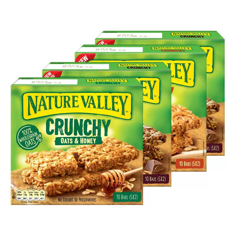NatureValley天然山谷进口全谷物燕麦能量棒高纤维饱腹饼干1.68kg