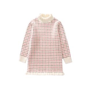 女童水貂绒毛衣2025秋冬季新款中大童洋气针织衫中长款加厚毛衣裙