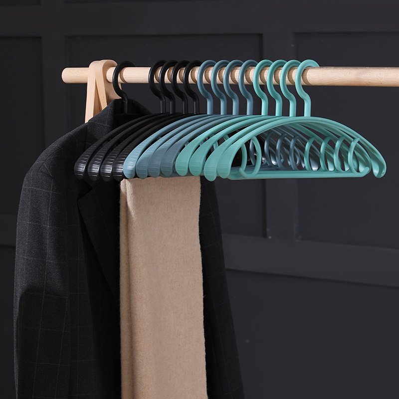 5只加厚无痕衣架子收纳宿舍家用防滑护钩架挂衣撑衣服凉塑料撑衣