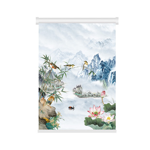 遮光遮阳卷帘窗帘办公室卫生间广告LOGO风景写真拉窗帘61xzUG1KNl