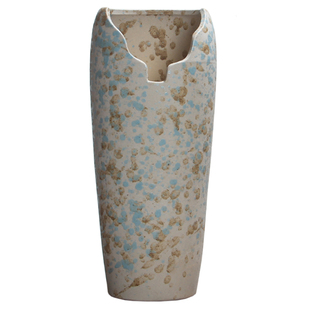 悬崖桩花盆陶瓷素烧透气瘦高多肉盆景紫乐玉坠切口缺口复古老桩盆