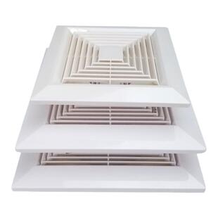 ABS方形集成吊顶散流器换气面板管道风机机进出风口百叶带方圆罩